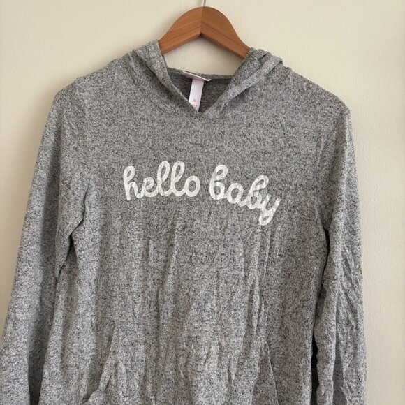 Ingrid + Isabel Maternity Hooded Pullover Jacket Graphic Grey Women’s Size S - Picture 3 of 10